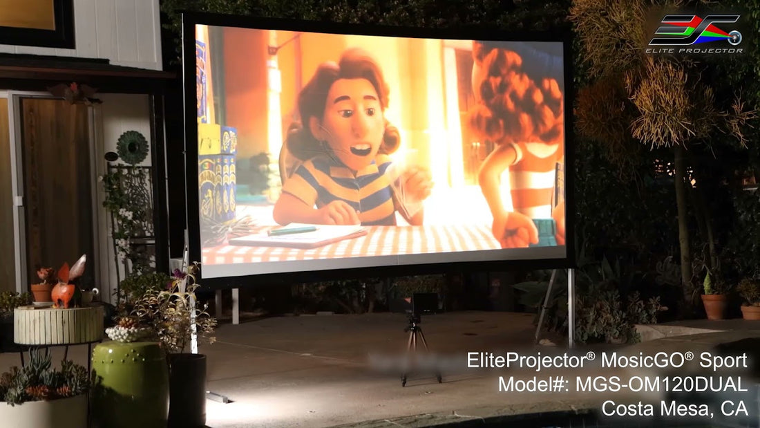 MosicGO® Sport with Yard Master 2 WraithVeil® Dual sided projector screen
