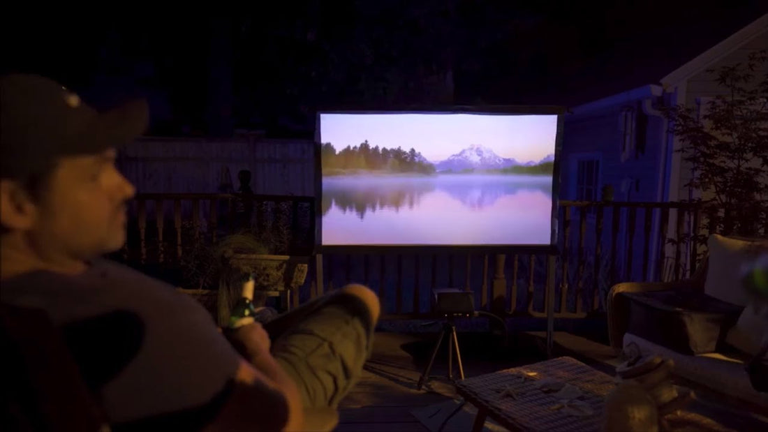 SpareChange Reviews The MosicGO® Outdoor UST Projector & Yard Master2 Projector Screen