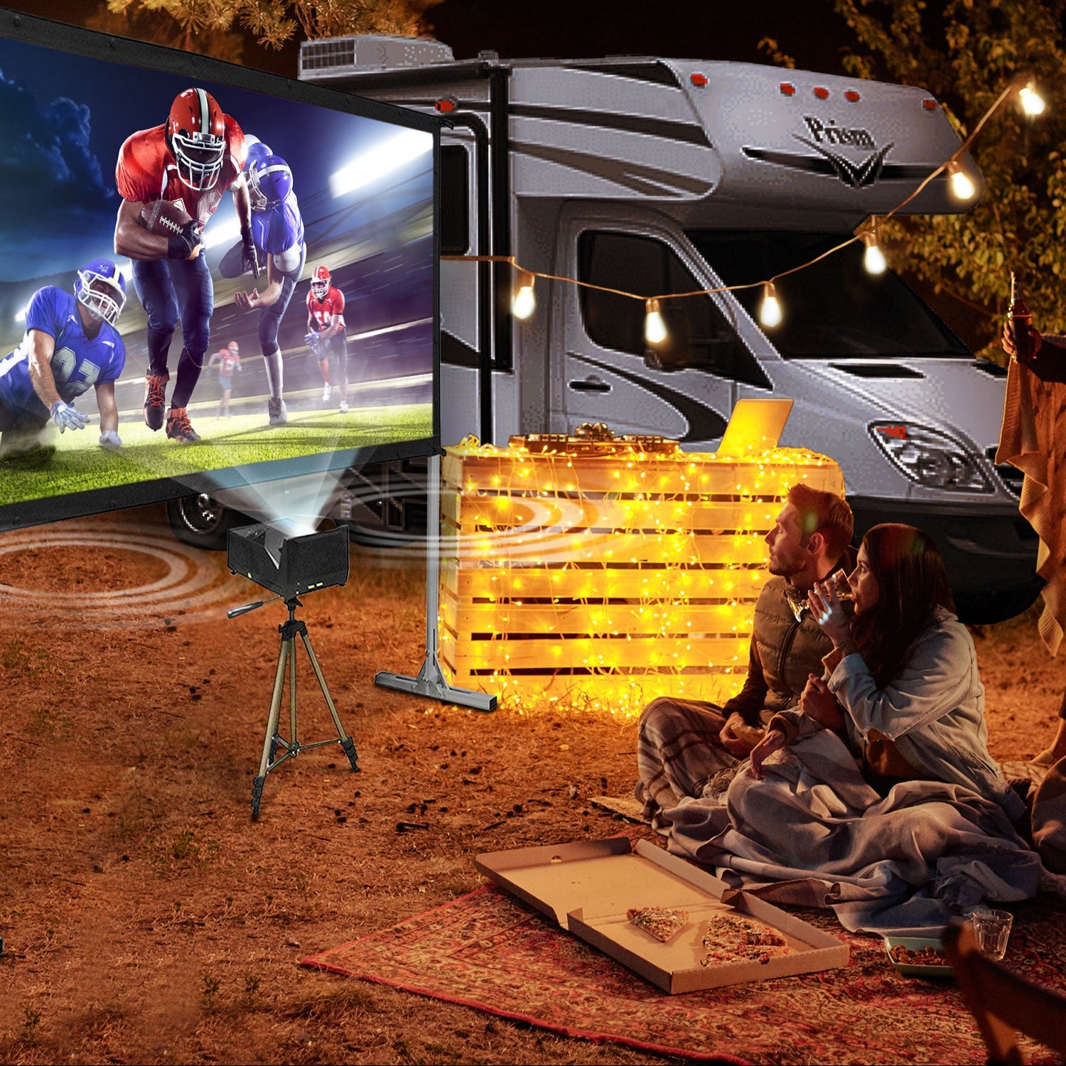 EliteProjector MosicGO® Outdoor Portable Ultra Short Throw (UST)  Projector Camping