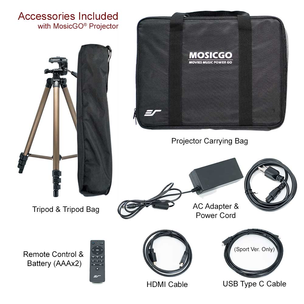 Accessories Included with MosicGO Projector